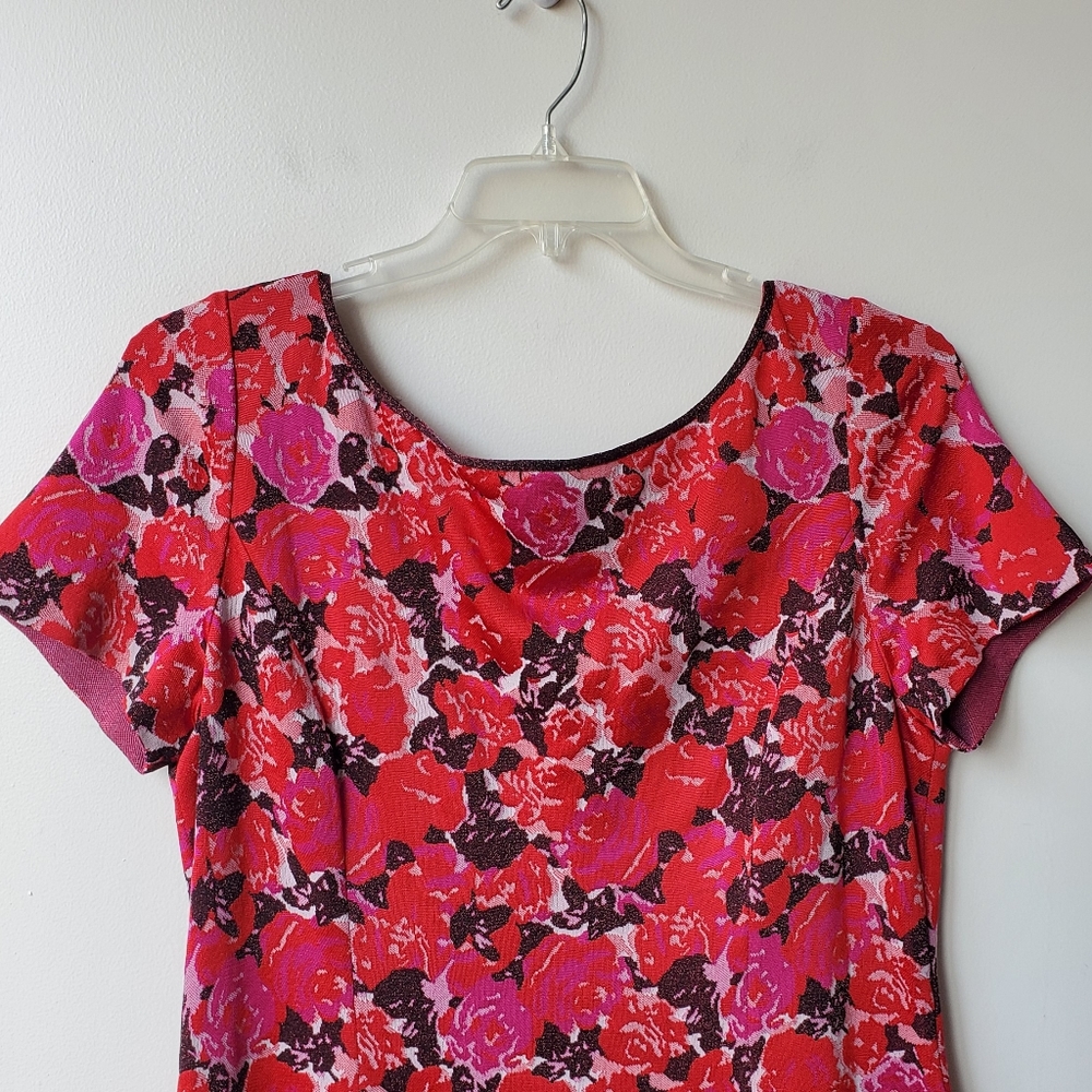 NWT St. John Floral Short Sleeve Dress - Picture 4 of 16